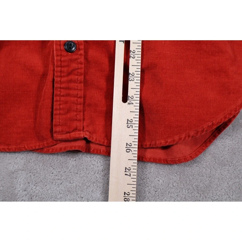 Polo Ralph Lauren Corduroy Mens Large Red Vintage Button Up Pocket Shirt